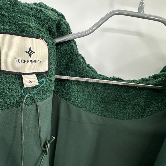 Tuckernuck Forest Green Tweed Jackie Dress sz S Shift Mini Business Career NWT - Picture 7 of 9